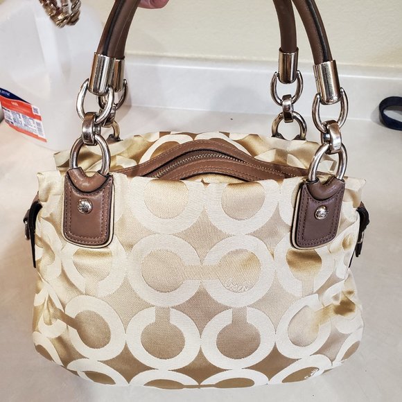 Not For Sale Rare Coach Kristin Signature C's Khaki Shoulder Bag Purse - Picture 3 of 12